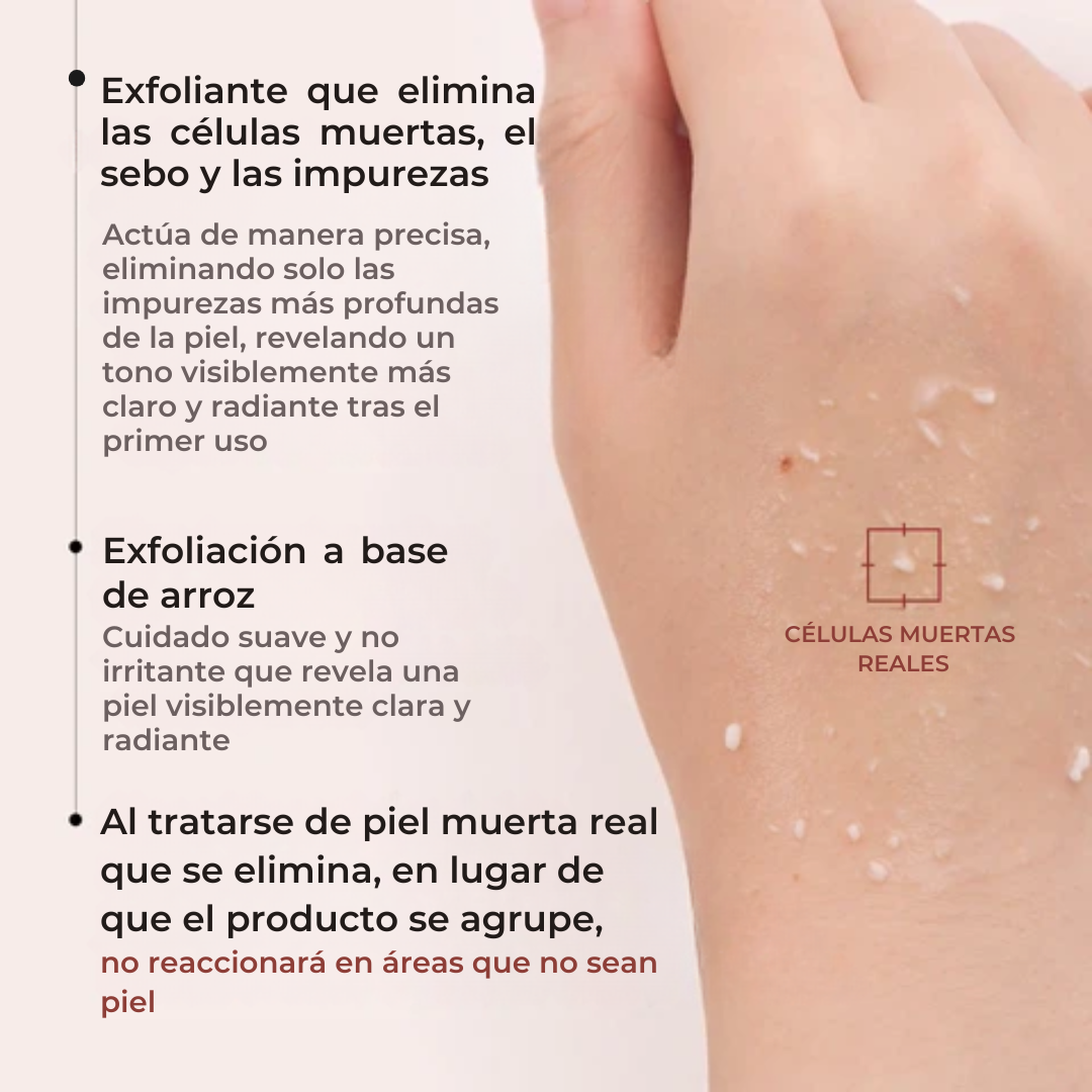 Doble Acción Exfoliante de Arroz – Piel Radiante, Suave y Sin Imperfecciones"