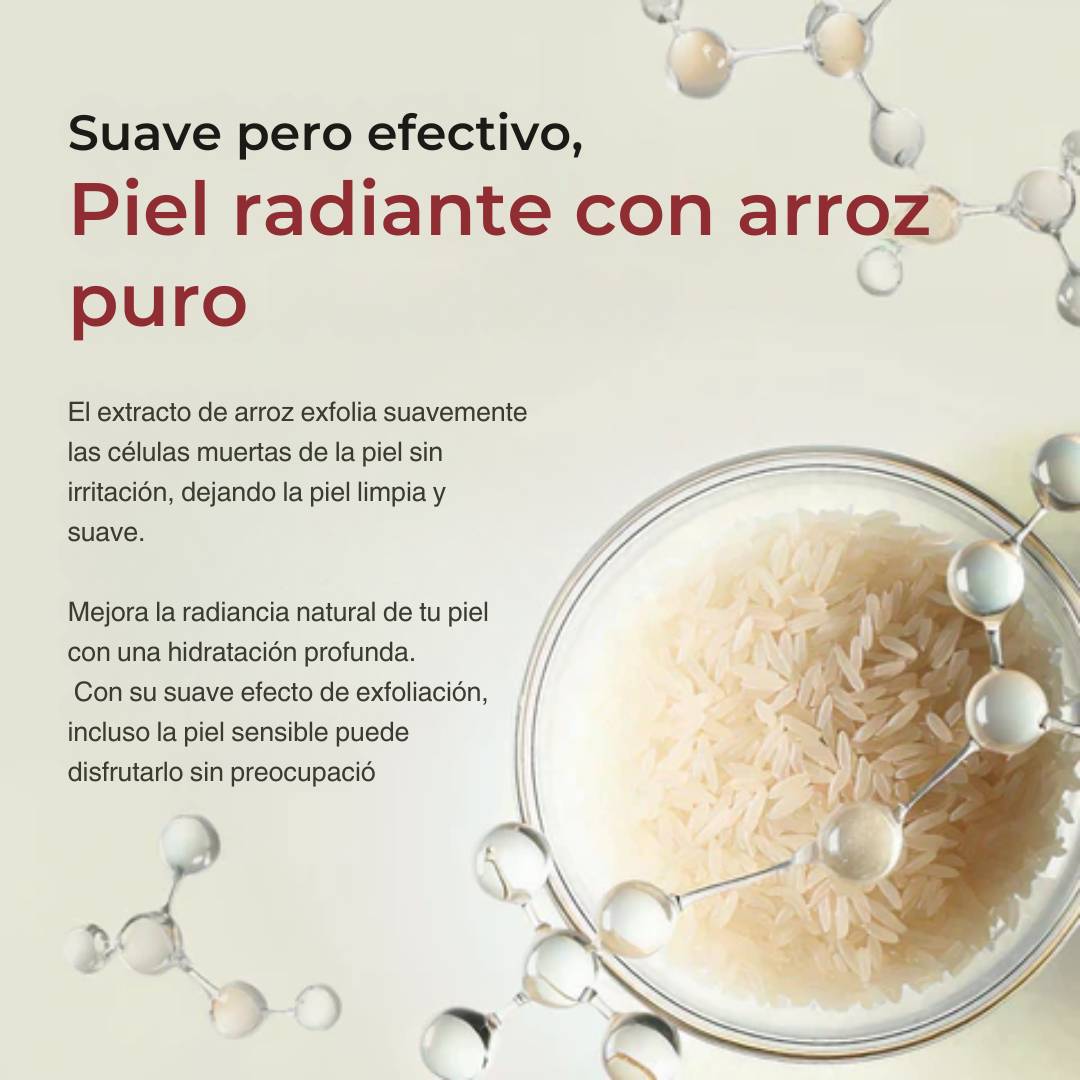 Doble Acción Exfoliante de Arroz – Piel Radiante, Suave y Sin Imperfecciones"