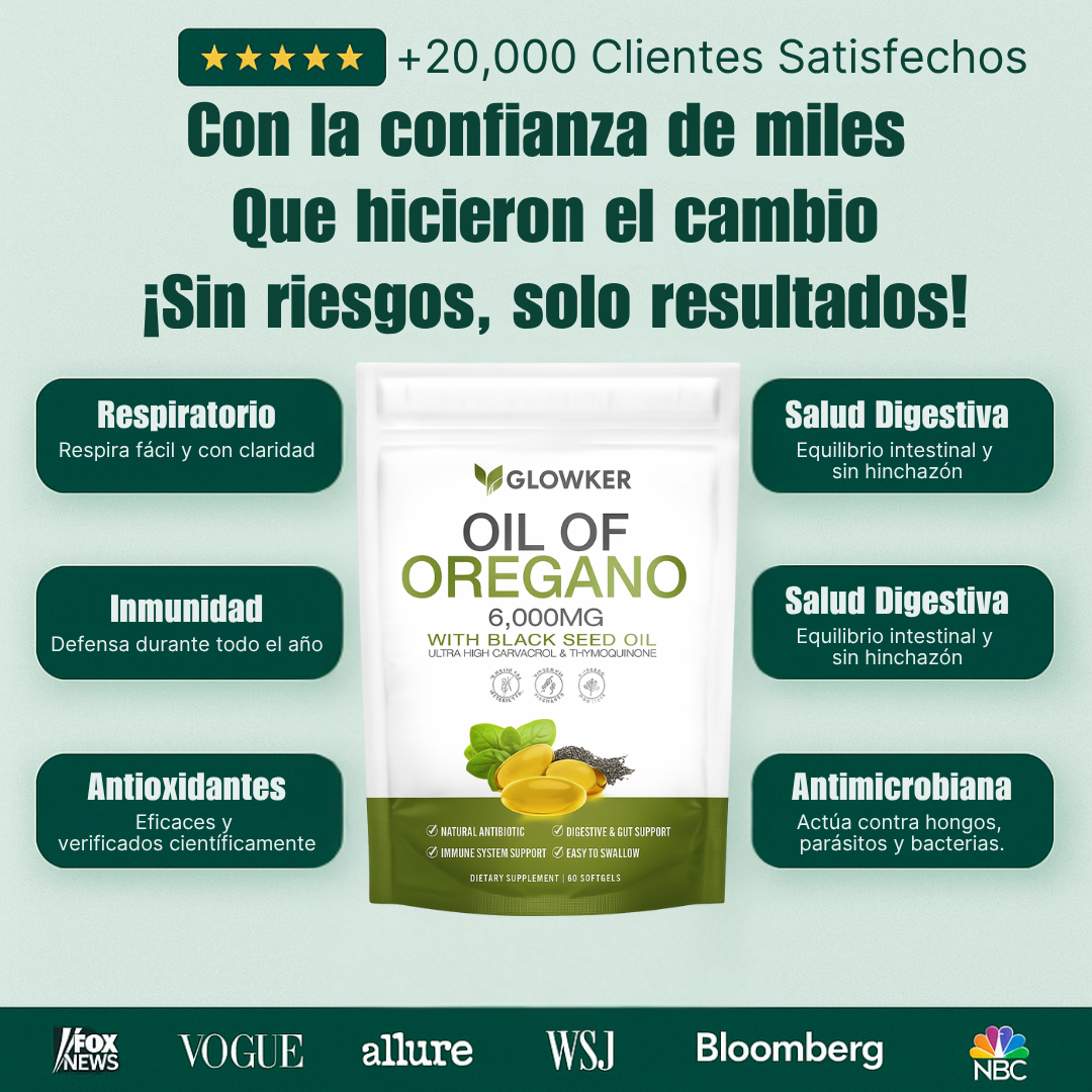 GLOWKER® Aceite de orégano con aceite de semilla negra