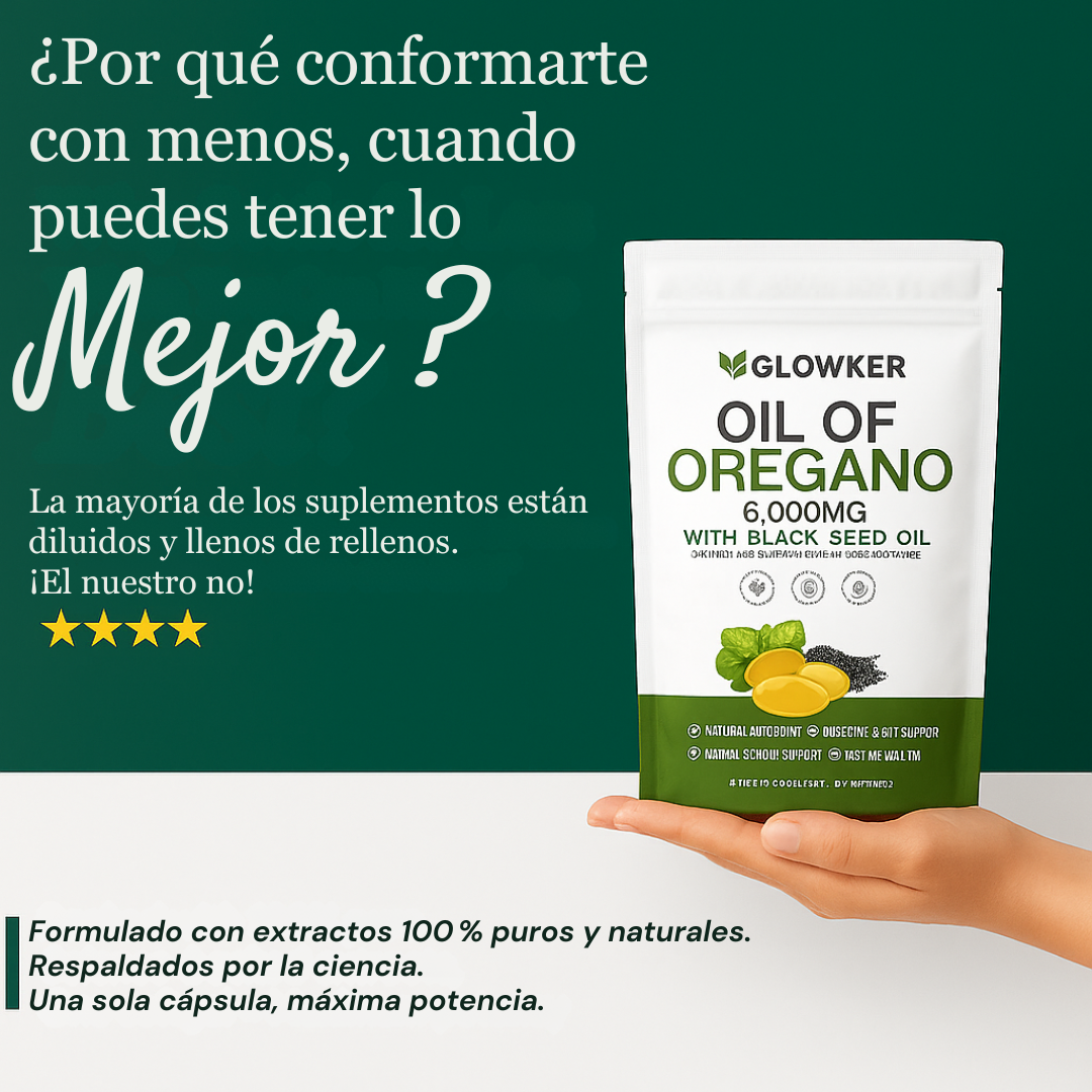 GLOWKER® Aceite de orégano con aceite de semilla negra