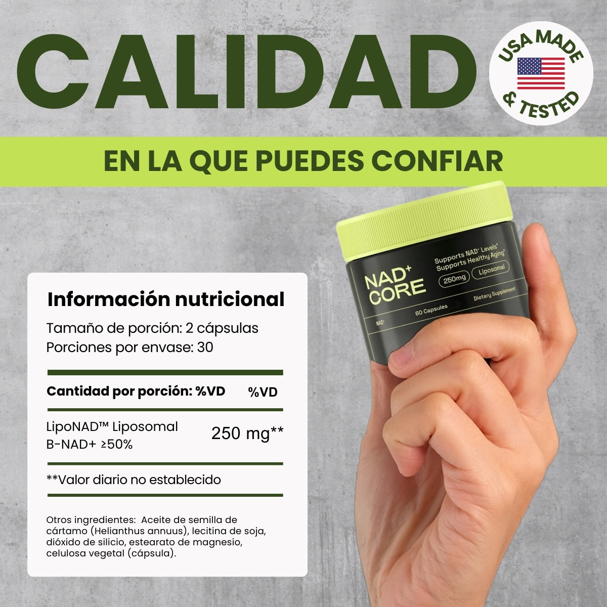 NAD+ de Alta Pureza Anti-Envejecimiento