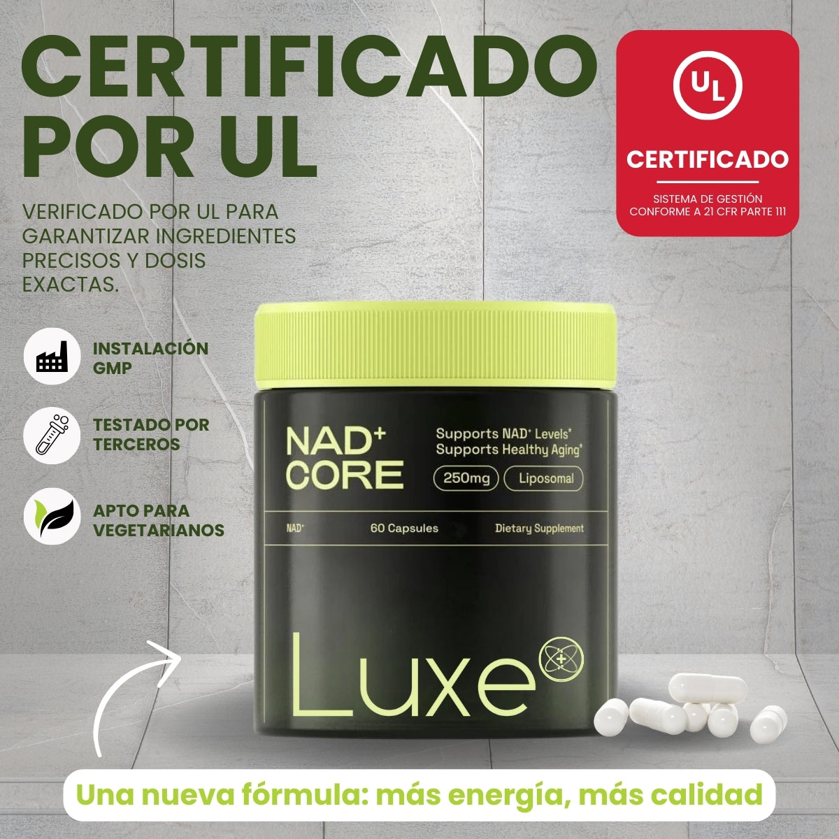 NAD+ de Alta Pureza Anti-Envejecimiento