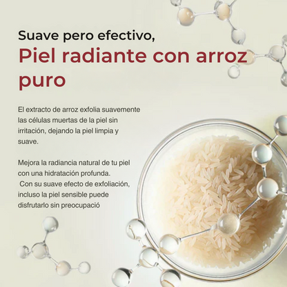 Doble Acción Exfoliante de Arroz – Piel Radiante, Suave y Sin Imperfecciones"